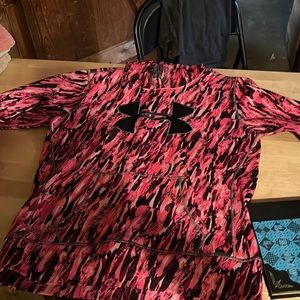 It’s a small pink camp under armor hoodie.